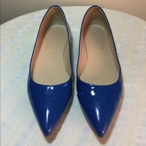 J crew blue leather flats size 7 Preowned